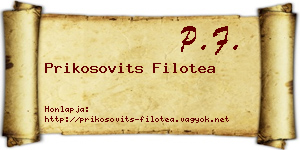 Prikosovits Filotea névjegykártya